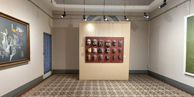 Museum Gallery with Modern Paintings